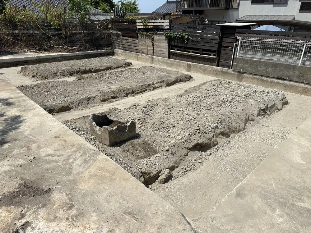 宇美町 I様邸 ガレージ設置・基礎工事 施工前